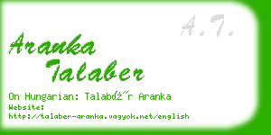 aranka talaber business card